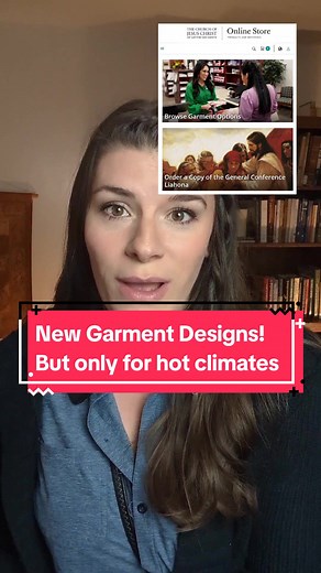 The unexpected reasons why the new designs for temple garments for the Church of Jesus Christ of Latter-day Saints (LDS, Mormon) are only being rolled out in certain countries right now. . The #1 question I've been asked in the last 24 hours, is why is the church rolling out new garment designs only for hot and humid climates? . The church recently released new styles for the Temple Garment. A top that has