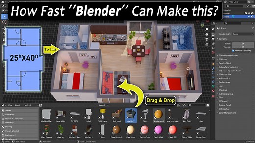 Creating a Fully Furnished in Blender 3.0 using the Assets Browser