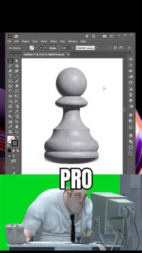 Adobe Illustrator 2026 - Tips for creating a 3D Chess Pawn like a PRO #short