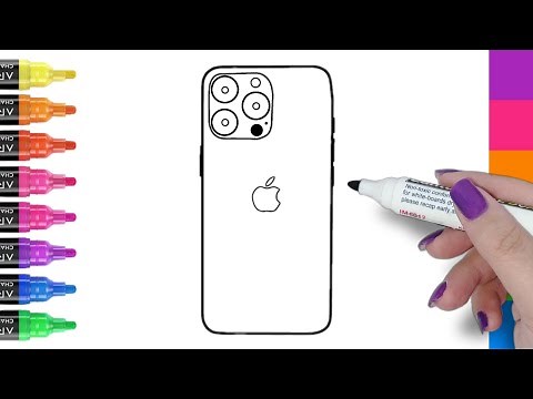 How to draw Apple iphone 14 step by step / draw iphone 14 for beginners