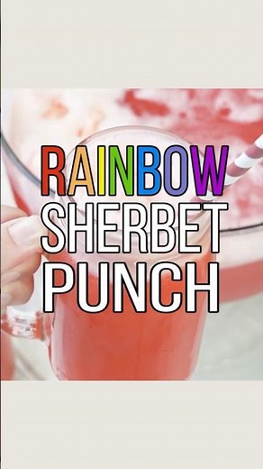 Rainbow Sherbet Punch #recipe #food #punchrecipes #punch #sherbetpunch