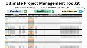 Ultimate Project Management Toolkit: 8 Instant Download Excel Sheet Templates | Everything You Need to Manage Your Project Successfully - Etsy Australia