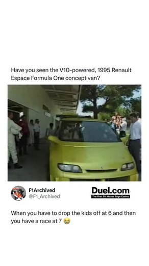 @f1archived on Instagram: "The Renault Espace F1 was one of the most extreme concept vehicles ever built, merging the practicality of a family minivan with the technology of Formula One. Unveiled in 1994 to celebrate both the tenth anniversary of the Espace and Renault’s F1 success, it was created in collaboration with Matra and featured design elements far removed from a typical road car. With aerodynamic bodywork, a low stance, and massive cooling ducts, it blurred the line between innovation 