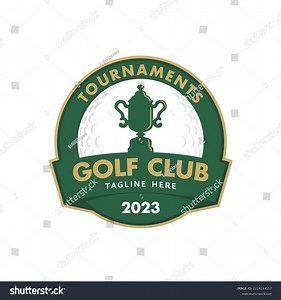 Golf Tournament Logo Design Illustration Emblem Stock Vector (Royalty Free) 2214144557 | Shutterstock