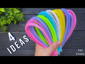 4 CRAFT IDEAS from Pipe Cleaner - Easy & Fun Projects