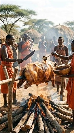 This African Tribal Cooking Ritual 😱🔥 #wildlife #triballife #bushcraft