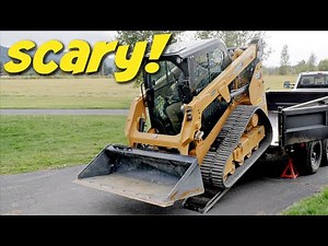 Unloading The Cat 249D3 Compact Track Loader (SCARY!!!)