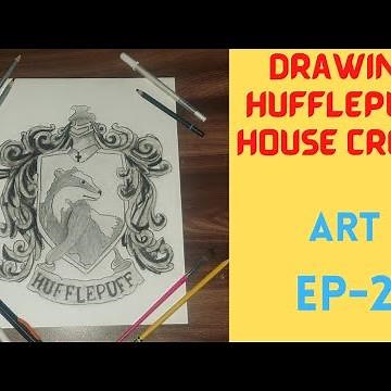 Drawing Hufflepuff House Crest | Art EP-2