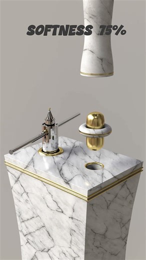 SOFTNESS 0% vs 100% Soft Gold Cylinder Simulation | 3D Soft Body Simulation