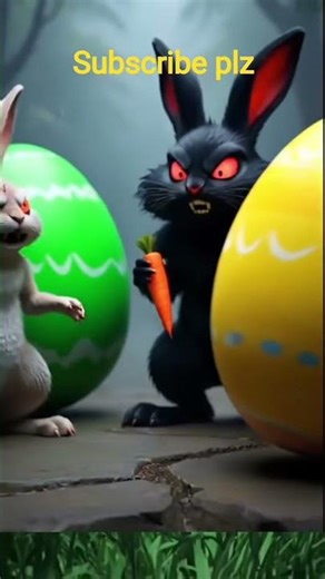 Two Monster Rabbits Fighting 😈🐰 | Cute Horror Short Loop Video | 4K #ai #loop #shorts #rabbit