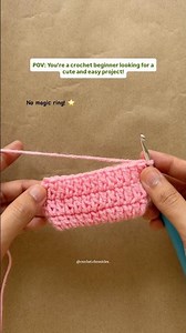 *no magic ring* easy crochet pouch for beginners 🎀✨. Detailed Tutorial on my channel + linked ⬇️