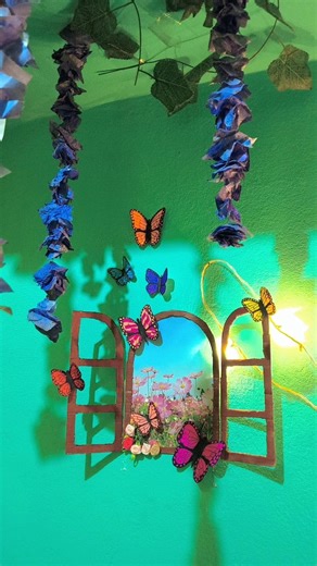 Diy dreamy window using cardboard 🪟 # butterfly # viral # diy # shortvideo # youtube