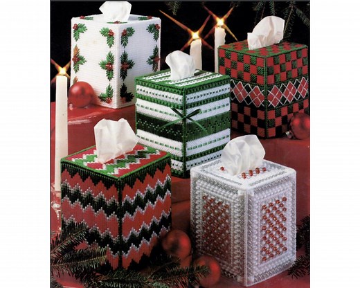 Christmas Tissue Box Covers Plastic Canvas Pattern - Etsy