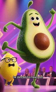 🥑 Avocado is trying to win a dance competition. #avocado #shotrs #food #cartoon