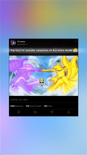 Naruto Vs Sasuke susanoo vs kurama mode 😤