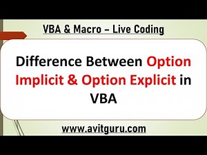 Difference Between Option Implicit & Option Explicit in VBA