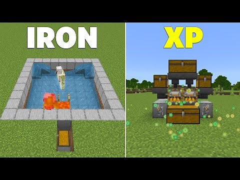 5 EASY 1.21 Starter Farms for Beginners in Minecraft Bedrock ! (Iron Farm, XP Farm)