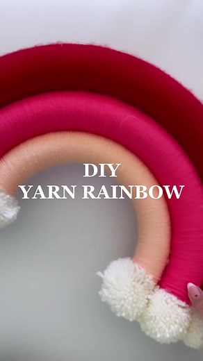 DIY Yarn Rainbows Using Styrofoam Hoops