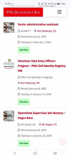 The Papua New Guinea Civil and Identity Registry (PNGCIR) administers civil and identity registration for citizens and nationals of other nations living in Papua New Guinea. The overarching aim of the PNG Civil and Identity Registry (PNGCIR) is to achieve a complete civil and identity registration system for the country that can provide: https://pngrecruitmentbox.org/job/volunteer-data-entry-officers-program-png-civil-identity-registry-nid/ See details and instructions on how to apply in that po