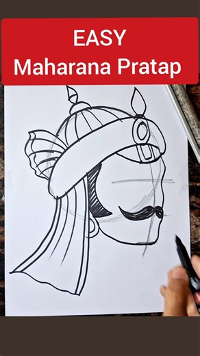 Easy Maharana Pratap drawing