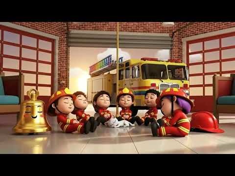 Five Little Firefighters Standing in a Row 🧸 | Nursery Rhymes for Kids | Children Songs | Cartoon