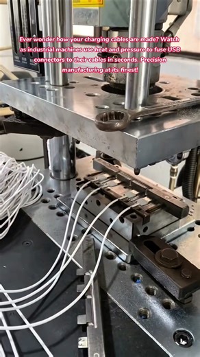 USB Factory 🔌✨ The Satisfying Art of Cable Overmolding #asmr #satisfying #factory #usb #charger #how