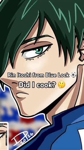 Drawing Rin Itoshi from Blue Lock… Did I cook? ⚽️ #digitalart #animeart #bluelock #itoshirin #fanart