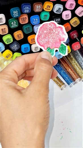 🌸 DIY Glitter Flower Stickers ✨ Easy handmade sticker idea! #cutestickers #cuteart #flowerstickers
