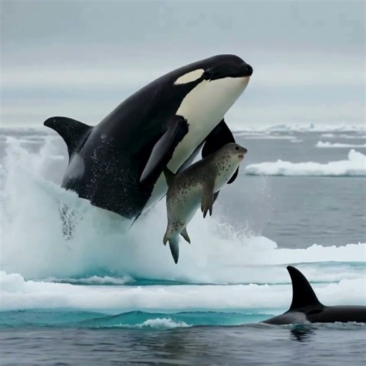 Killer Whale Hunting Poster. #ai #Killer #Whale #Hunting #poster #animals
