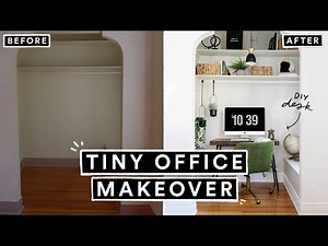 DIY Small Office Makeover ON A BUDGET! (DIY Desk + Organization Ideas)
