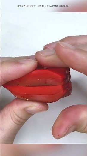 Poinsettia Petal (Sneak Preview Part 2) | Polymer Clay Tutorial | Flower Cane #shorts