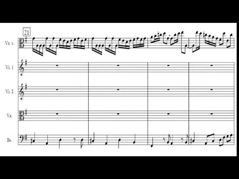 Telemann - viola concerto - Allegro (2/4) Sheet music / partitions