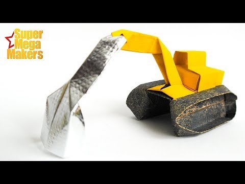 How to Make a Bulldozer. Origami Step by Step Instruction