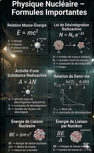 Les fondamentaux de la physique nucléaire : Formules essentielles à connaître.