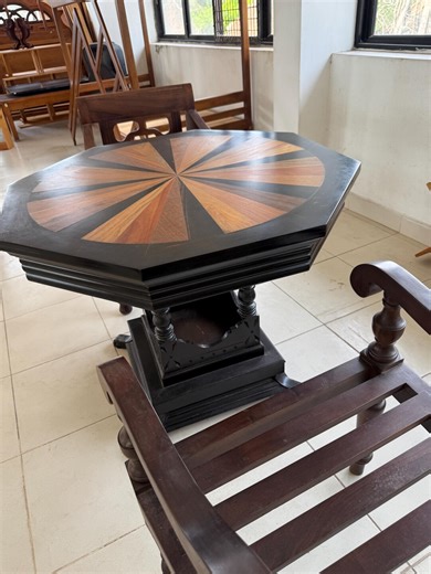 Royal Sunburst Octagon Accent Table Set - Etsy