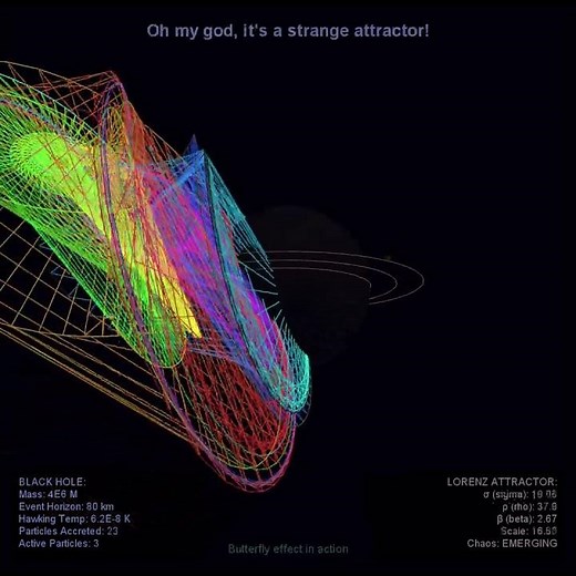 What happens when an accretion disk becomes a strange attractor? 🤔 #simulation #art #physics