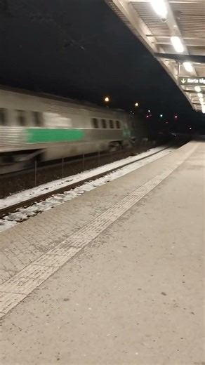 Sweden's Flagship SJ X2000 train speeding through Älvsjö station