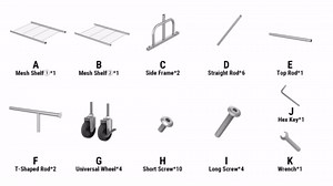 Clothes Rack - Large-Capacity Clothing Racks for Hanging Clothes with Lockable Wheels, Space-Saving Metal Coat Rack for Bedroom, Laundry Room, Entryway, 45.6" x 16.9" x 59", White