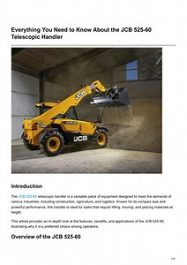 Everything You Need to Know About the JCB 52560 Telescopic Handler - SlideServe