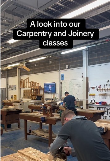 Thinking of studying Carpentry & Joinery here at EDC? Take a look inside our workshop! 🔨 #eastdurhamcollege #college #joinery #carpenter