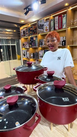 Shop this beautiful pot JIO cookware here. Price;165k 📍Triangle business mall G39/40 Lekki,Lagos 📍08160649476 kindly reach out to us via WhatsApp #kitchenvendor #kitchengraphy #kitchenutensils