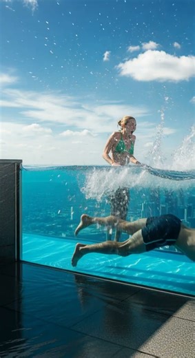 Infinity Pool Gone WRONG! Watch the shocking splash fail #InfinityPool #EpicFail #SummerFun