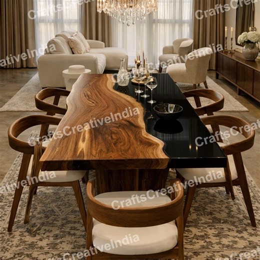 Live Edge Walnut Resin Dining Table | Modern Luxury Wood Epoxy Table | Handmade Statement Furniture - Etsy UK