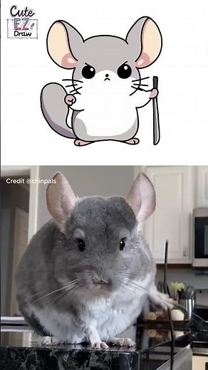 Cute Ninja Chinchilla Easy Drawing, Subscribe for more Cute Pet Drawing ❤️