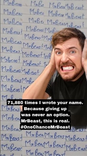 Day 120 Write @MrBeast 100,000 time #onechancemrbeast #mrbeast