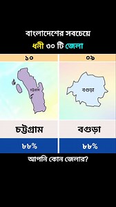 3M views · 17K reactions | বাংলাদেশের সবচেয়ে ধনী ৩০ টি জেলা #জেলা #Dhaka #Noakhali #Chittagong #Khulna #Cumilla #Sylhet #Rajshahi #Tangail #Barishal #Mymensingh #ধনী | Data Comparison Bd | Facebook