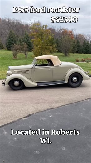 For sale, 1935 ford roadster, older 70s resto, stock drivetrain with dropped axle and reversed eye spring up front and reversed eye rear spring, runs starts drives and stops. asking $42500, located in roberts wi, clear current title. @partswapper #eastsidespeedshop #partswapper #hopuplive #hamb #1935fordroadster | East side speed shop