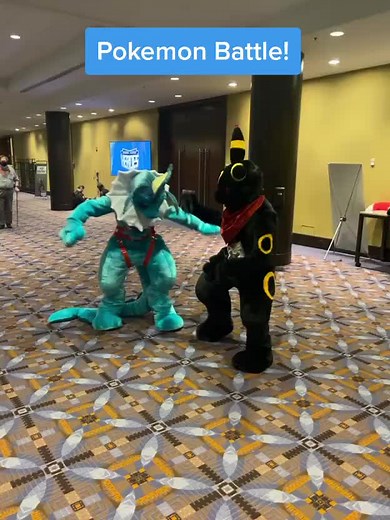 it's just part of fur cons haha #midwestfurfest #mff #pokemon #furry #furries #pokemoncosplay #furryconvention #furrytrash #umbreon #vaporeon #fursuit #furrys #eeveelution