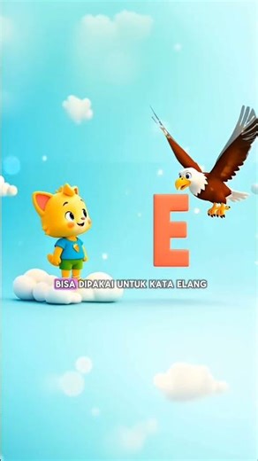 Belajar Alfabet Huruf E - Kata Elang Es dan Emas - Pembelajaran Anak PAUD