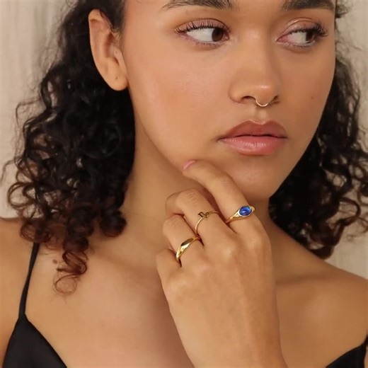 Signet Mood Rings by Caitlyn Minimalist • Statement Gemstone Rings in Bold & Mini • Cute Gold Y2K Jewelry • Perfect Birthday Gift for Sister - Etsy